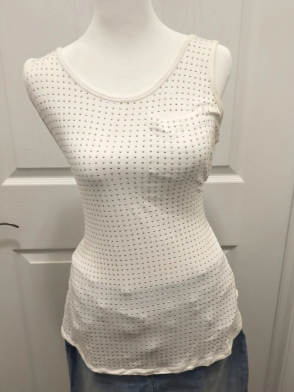INC Studded White Tank Top Like New